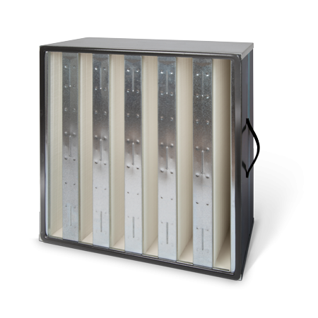 FILTRO DE AIRE HEPA ALTO CAUDAL MARCO CHAPA ACERO GALVANIZADO (marco con junta a un lado y sin protección) FIBRA DE VÍDRIO H14